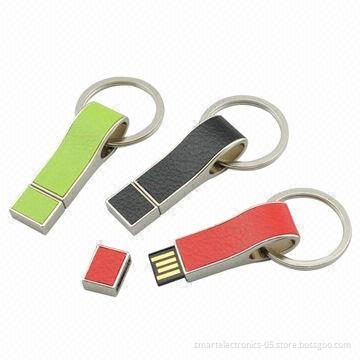 Leather USB Flash Drives, 64MB-128GB Capacity